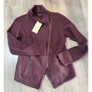 Halogen Women's Deep Burgundy Teddy Jacket NWT Sz Small